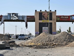 A picture taken on October 20, 2017 shows cars en route to the multi-ethnic northern Iraqi city of Kirkuk.
