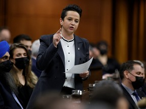 Conservative Member of Parliament Melissa Lantsman speaks during Question Period in the House of Commons on Parliament Hill in Ottawa on Feb. 2, 2022.