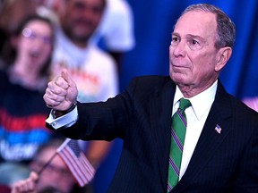 Former presidential candidate and former New York City mayor Mike Bloomberg speaks to supporters on March 4, 2020 in New York City.