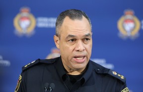 Ottawa Police Chief Peter Sloly during a press conference in Ottawa Friday, Feb. 4, 2022. TONY CALDWELL/Postmedia