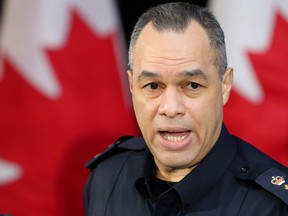 Ottawa Police Chief Peter Sloly during a press conference in Ottawa Friday, Feb 4, 2022.