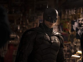 Robert Pattinson in a scene from The Batman.