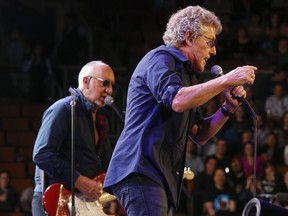 Lead singer Roger Daltrey, right, and Pete Townshend perform during their The Who Hits 50! tour in Toronto on March 1, 2016.