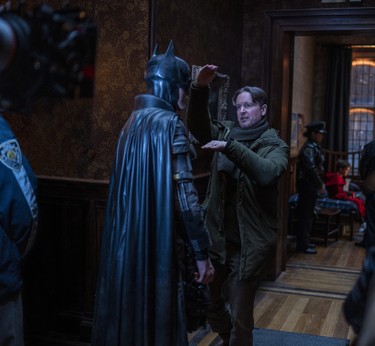 Robert Pattinson and Matt Reeves on the set of The Batman.