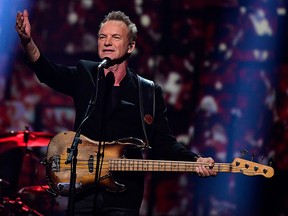 In this file photo taken on December 11, 2016 Sting performs during the Nobel Peace Prize concert in Oslo, Norway.