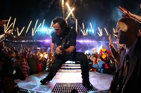 Bruce Springsteen and the E Street Band perform at the Bridgestone halftime show during Super Bowl XLIII between the Arizona Cardinals and the Pittsburgh Steelers on Feb. 1, 2009 at Raymond James Stadium in Tampa, Fla.