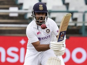India batsman Ajinkya Rahane in action during the third and final test match between South Africa and India in Cape Town, South Africa, on Jan. 11, 2022.