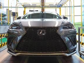 A Lexus NX luxury SUV is unveiled at the Toyota Cambridge plant in Cambridge, Ont., on April 29, 2019.