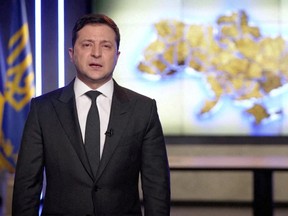 Former comic actor Zelenskiy is unlikely war leader for Ukraine - Toronto Sun 3 Ukrainian President Volodymyr Zelenskiy speaks in Russian during an address in Kyiv, Ukraine, February 24, 2022 in this still image taken from video.