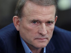 Viktor Medvedchuk, leader of Opposition Platform - For Life political party, attends a court hearing in Kyiv, May 13, 2021.