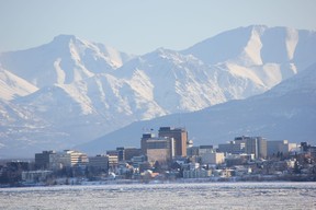 Mountains serve as the backdrop behind Anchorage. IAN SHANTZ/TORONTO SUN