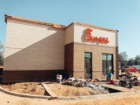 This photo posted on Chick-fil-A Marshall's Facebook page in December 2021 shows the eatery being built in Marshall, Texas.