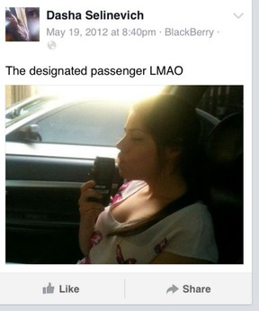 A Facebook post by Darya Selinevich.