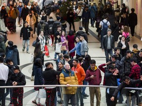 Boxing Day shoppers at the CF Toronto Eaton Center in Toronto on December 26, 2019.