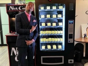 Nick Cannon condom vending machine Instagram ONE USE