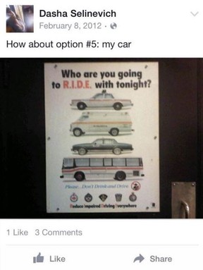 A Facebook post from Darya Selinevich.