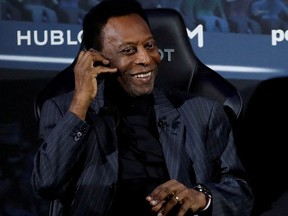 Brazilian soccer great Pele is seen in Paris, April 2, 2019.