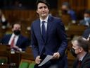 Premierminister Justin Trudeau spricht während der Fragestunde im Unterhaus am 21. Februar 2022.