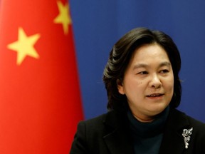Chinese Foreign Ministry spokesperson Hua Chunying attends a news conference in Beijing, China February 24, 2022.