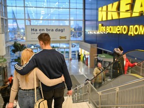 Customers shop in an IKEA store in Omsk, Russia March 3, 2022.