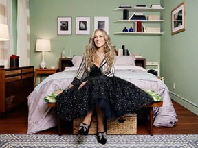Recreating the bedroom from ‘Sex and The City’ is estimated to cost $1,298, a relative bargain when you consider that a pair of Carrie’s beloved crystal strapped Manolo Blahnik sandals would cost $1,800.  SUPPLIED