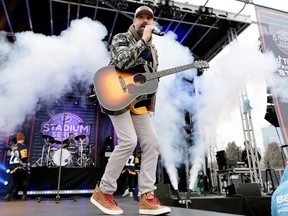 Walker Hayes performs at the Tik Tok Tailgate for the 2022 NHL Stadium Series at Nissan Stadium on February 26, 2022 in Nashville, Tennessee.