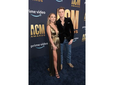 Hallie Ray Light and Parker McCollum attend the 57th Academy of Country Music Awards at Allegiant Stadium on March 7, 2022 in Las Vegas, Nevada.