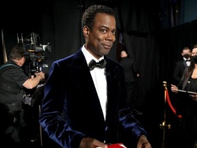 In this handout photo provided by A.M.P.A.S.,  Chris Rock is seen backstage during the 94th Annual Academy Awards at Dolby Theatre on March 27, 2022 in Hollywood, California.