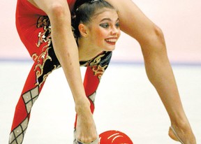 World champion Alina Kabaeva of Russia performs the ball event in the World Rhythmic Gymnastics Club Championships in Tokyo October 10, 1999. Kabaeva scored a perfect 10 points in all four events to win the individual all-around title. (Reuters)