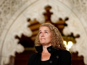 Former astronaut Julie Payette takes part in a news conference announcing her appointment as Canada's next governor general, in the Senate foyer on Parliament Hill in Ottawa July 13, 2017.