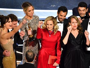 "Coda" cast and crew accept the award for Best Picture for "CODA" onstage during the 94th Oscars at the Dolby Theatre in Hollywood, Calif., on March 27, 2022.