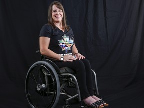 Wheelchair curler Ina Forrest poses for a photo at the Paralympic Summit in Calgary, Alta., Monday, June 5, 2017.