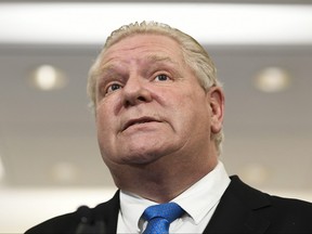 Ontario Premier Doug Ford speaks during a funding announcement at the Ottawa Hospital Civic Campus in Ottawa, Friday, March 25, 2022.