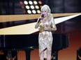 Co-host Dolly Parton onstage during the 57th Academy of Country Music Awards at Allegiant Stadium on March 7, 2022 in Las Vegas, Nevada.