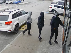 Four suspects are sought in a pharmacy robbery in York Region.