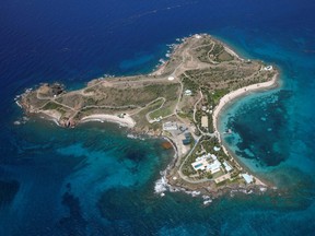 Little St. James Island, one of the properties of financier Jeffrey Epstein, is seen in an aerial view near Charlotte Amalie, St. Thomas, U.S. Virgin Islands, July 21, 2019.