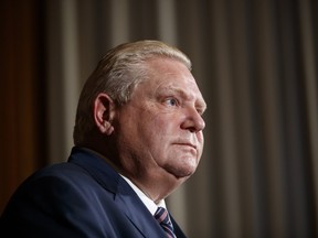 Ontario Premier Doug Ford speaks during a news conference at Queen's Park in Toronto, Wednesday, Dec. 15, 2021.
