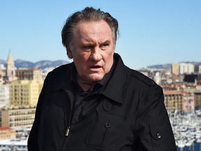In this file photo taken on Feb. 18, 2018 French actor Gerard Depardieu poses during a photocall for the second season of the French TV show "Marseille" broadcasted and co-produced by U.S. streaming video giant Netflix, in Marseille, southern France.
