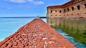 Walking the outer wall at Dry Tortugas, Florida. GETTY IMAGES