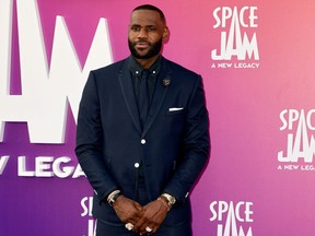LeBron James attends the premiere of Warner Bros "Space Jam: A New Legacy" at Regal LA Live on July 12, 2021 in Los Angeles, Calif.