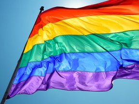 Eine Pride-Flagge.