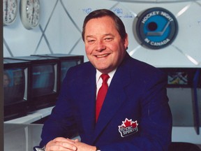 A younger Hockey Night In Canada analyst Harry Neale.