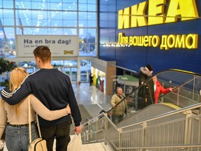 Customers shop in IKEA store in Omsk, Russia March 3, 2022.