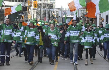 After a two-year-hiatus because of COVID the Toronto St. Patrick's Day parade was back on the downtown streets of Toronto with over 4,000 participants - marching bands, dancers and floats. on Sunday March 20, 2022. Jack Boland/Toronto Sun/Postmedia Network
