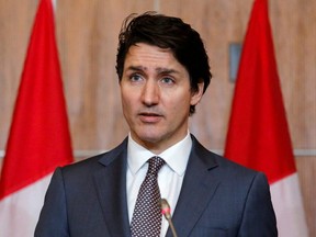 Prime Minister Justin Trudeau speaks at a press conference in Ottawa, Tuesday, March 22, 2022.