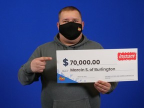 Marcin Szczepanowski, 38, of Burlington, won $70,000 in the INSTANT SUPREME 7 lottery.