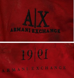 This label design was affixed to the victim’s shirt, according to police. TORONTO POLICE HANDOUT