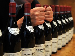 Bottles of Romanee Conti , vintage 1990, in Hong Kong on September 14, 2011.
