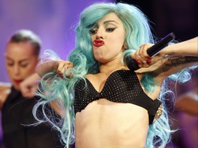 Lady Gaga performs at the Much Music Video Awards on Queen St. W. in Toronto on June 19, 2011.