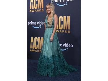 Brooke Eden arrives for the 57th Academy of Country Music awards at the Allegiant stadium in Las Vegas, Nevada on March 7, 2022.